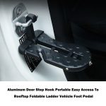 BF013-BK Autotür Stufenhaken Aluminium Faltbare Leiter Mini Fußpedal für Jeep SUV Truck WP – Bild 4