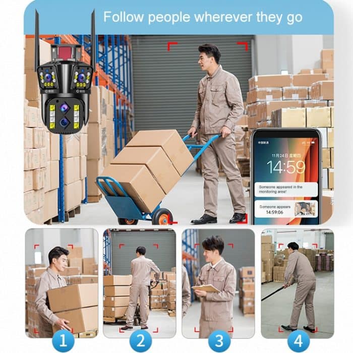 DF-3HBJ 8MP HD IP66 Wasserdichte Outdoor-WLAN-IP-Kamera unterstützt Dual-Light-Nachtsicht, EU Plug, US Plug, UK Plug – Bild 8