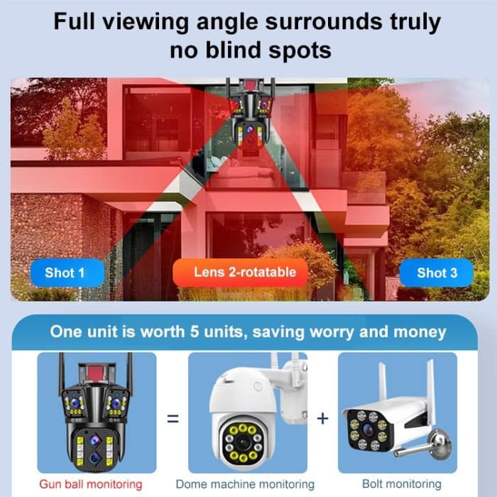 DF-3HBJ 8MP HD IP66 Wasserdichte Outdoor-WLAN-IP-Kamera unterstützt Vollfarb-Nachtsicht, EU Plug, US Plug, UK Plug – Bild 3