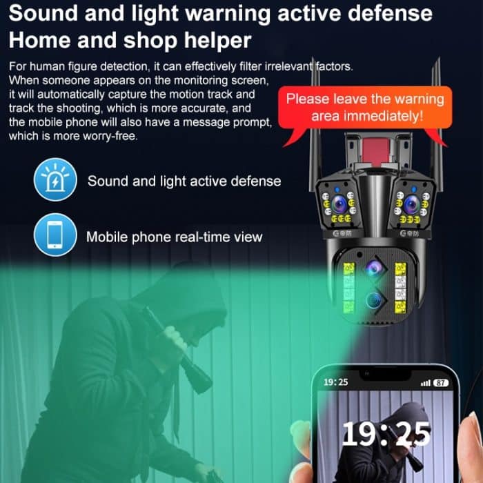 DF-3HBJ 8MP HD IP66 Wasserdichte Outdoor-WLAN-IP-Kamera unterstützt Vollfarb-Nachtsicht, EU Plug, US Plug, UK Plug – Bild 9