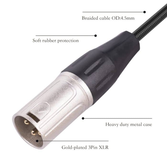0,3 m 6,35 mm Buchse auf XLR-Stecker, Mikrofon-Audio-Konvertierungskabel – Bild 6