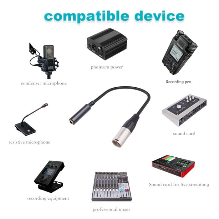 0,3 m 6,35 mm Buchse auf XLR-Stecker, Mikrofon-Audio-Konvertierungskabel – Bild 7