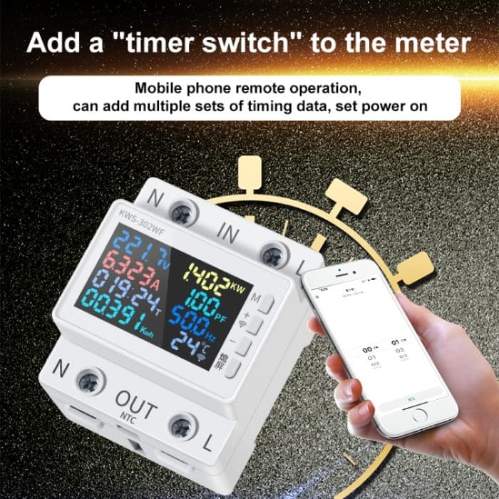 KWS-302WF 170–270 V multifunktionales AC-Digitalanzeige-Schienenspannungs- und Stromüberwachungsmessgerät – Bild 7