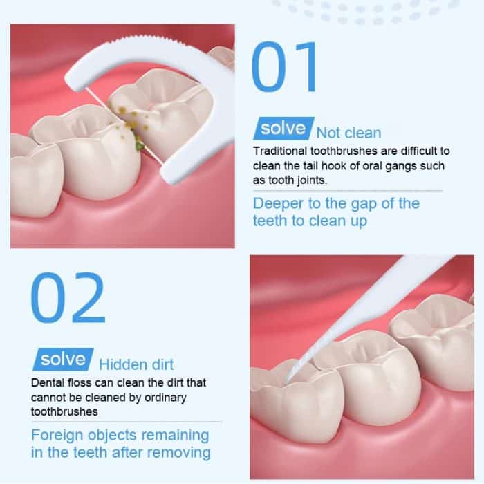 BMBO Tragbarer Zahnseide-Stick in Box, Einweg-Zahnseide-Stick, 50 / Pack – Bild 3