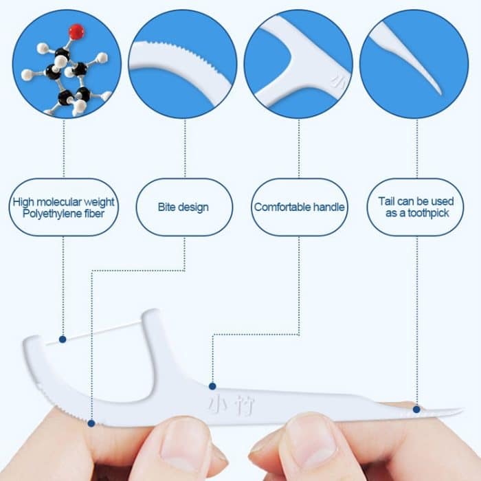 BMBO Tragbarer Zahnseide-Stick in Box, Einweg-Zahnseide-Stick, 50 / Pack – Bild 6