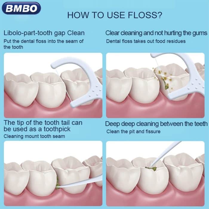 BMBO Tragbarer Zahnseide-Stick in Box, Einweg-Zahnseide-Stick, 50 / Pack – Bild 7