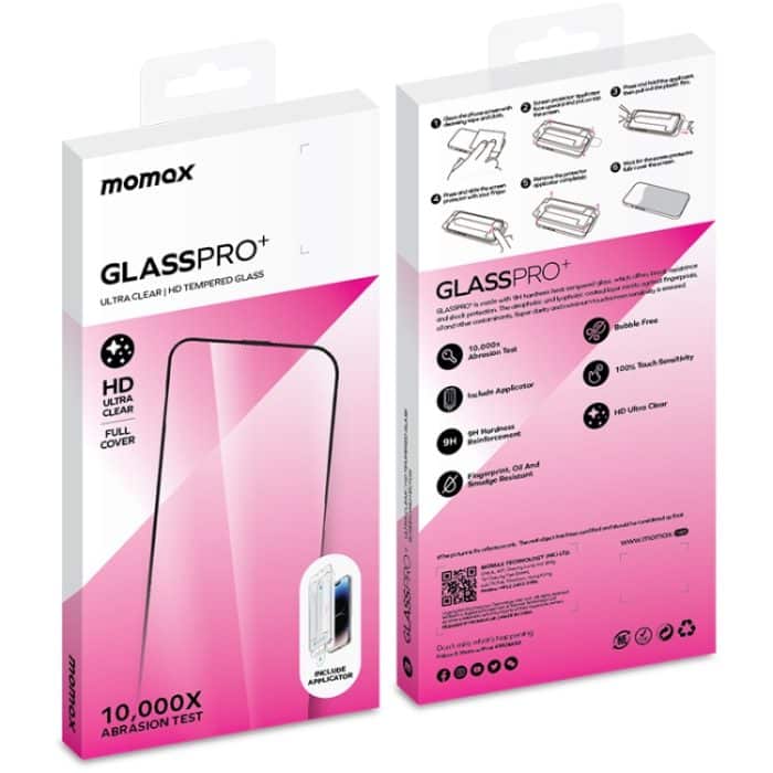 MOMAX 0,3 mm 3D-Vollbild-Hartglasfolie, For iPhone 15 Pro Max, For iPhone 15 Pro, For iPhone 15 Plus, For iPhone 15 – Bild 3