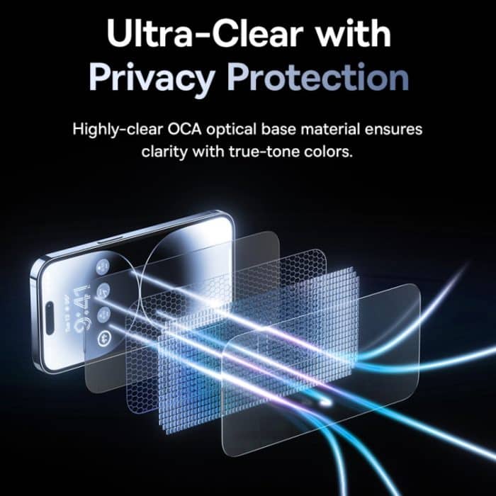 Staubdichte, blickdichte Hartglasfolie der Baseus Sapphire-Serie, For iPhone 15 Pro Max, For iPhone 15 Pro, For iPhone 15 Plus, For iPhone 15 – Bild 8