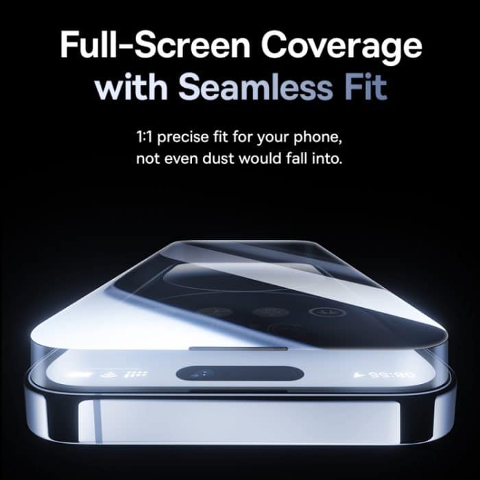 Staubdichte, blickdichte Hartglasfolie der Baseus Sapphire-Serie, For iPhone 15 Pro Max, For iPhone 15 Pro, For iPhone 15 Plus, For iPhone 15 – Bild 9