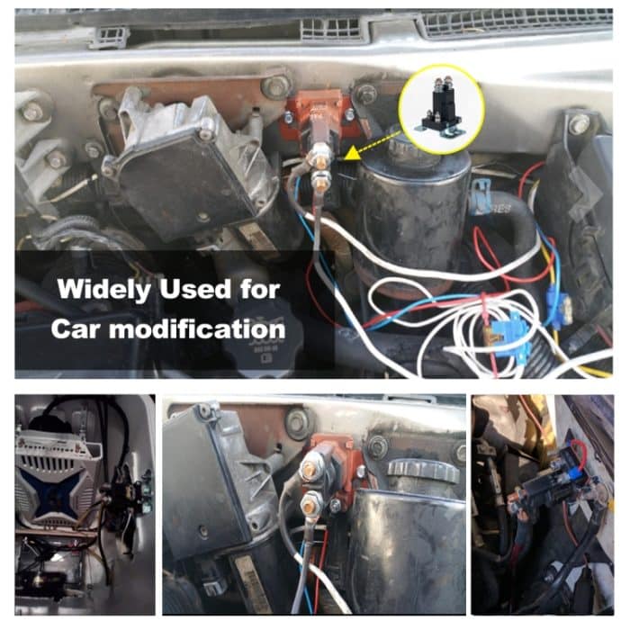 Fahrzeugmodifikation Kleiner Kontakt 12V / 500A Kontakt Doppelbatterie Hochstrom-DC-Relais – Bild 7