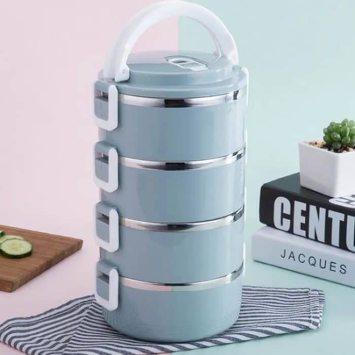 Edelstahl-Isolierbehälter, Lunchbox, Lebensmittel-Bento-Box, Single-Layer 0.7L, Dual-Layer 1.4L, 3-Layer 2.1L, 4-Layer 2.8L – Bild 5