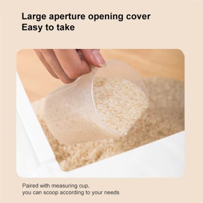 Pull-Top-Reiskübel, versiegelte, insekten- und feuchtigkeitsbeständige Aufbewahrungsbox für Lebensmittel, zufällige Farblieferung, Small 7.5kg Capacity, Large 10kg Capacity – Bild 6