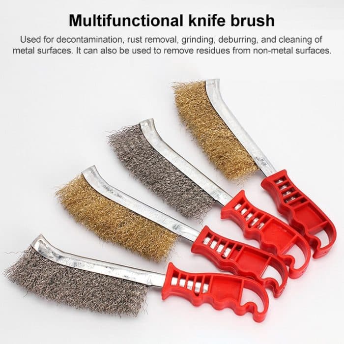 BBQ-Grilldraht-Reinigungsbürste mit Griff, Stainless Steel, Copper Plating – Bild 2