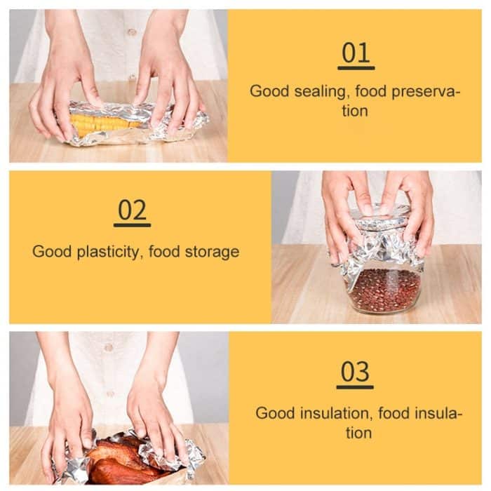 Verdickte BBQ-Zinnfolie, Backaluminiumfolie, 30cmx5m, 30cmx10m, 30cmx20m – Bild 3