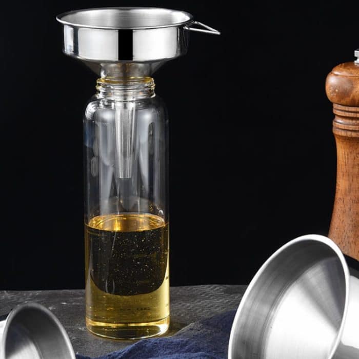 Konischer kleiner Trichter aus Edelstahl für Öllecks, Weinlecks, Küchenölausgießer, 18cm – Bild 7
