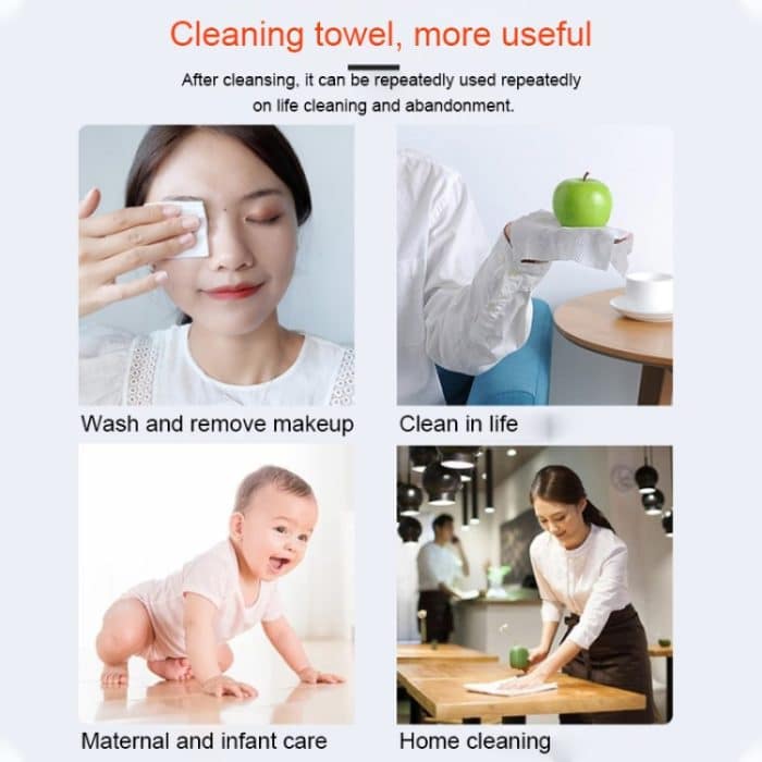 QINGCHEN Einweg-Gesichtstücher, verdicktes Perlenmuster, nass und trocken, doppelter Verwendungszweck, 60pcs / Pack – Bild 5