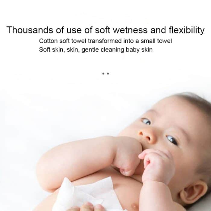TIANZHENBEIBI Baby-Baumwoll-weiches Handtuch, nass und trocken, Einweg-Gesichtshandtuch mit doppeltem Verwendungszweck, 100pcs / Pack – Bild 4