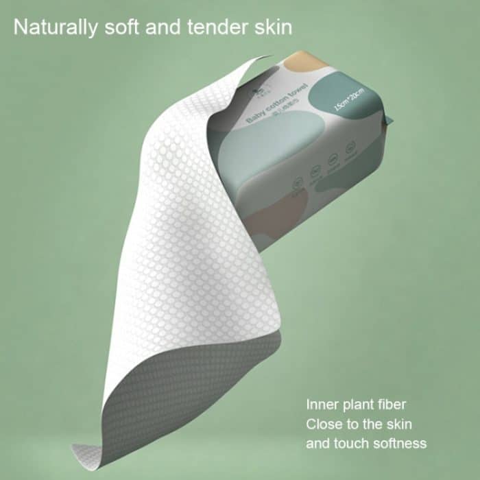 TIANZHENBEIBI Baby-Baumwoll-weiches Handtuch, nass und trocken, Einweg-Gesichtshandtuch mit doppeltem Verwendungszweck, 100pcs / Pack – Bild 7