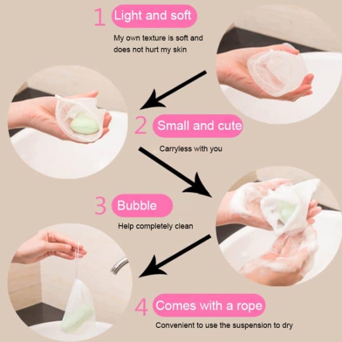 Gesichtswaschschaumnetz, kleines Schaumnetz, Seifenschaumnetz – Bild 7