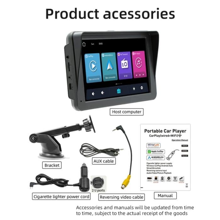 B5570 Auto-MP5-Player im SunShade-Stil, 7 Zoll, kabelloses CarPlay, unterstützt die Verbindung von Mobiltelefonen – Bild 10
