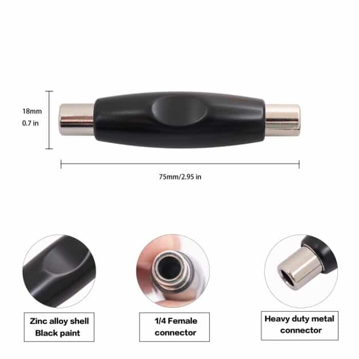 TC302 6,35 mm Buchse auf Buchse Gitarren-TRS-Stereo-Audiokabel-Adapter – Bild 3