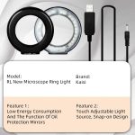 Kaisi RL1 28 Lampenperlen, USB-Schnittstelle, einstellbare Helligkeit, Mikroskop-LED-Ringlicht – Bild 4