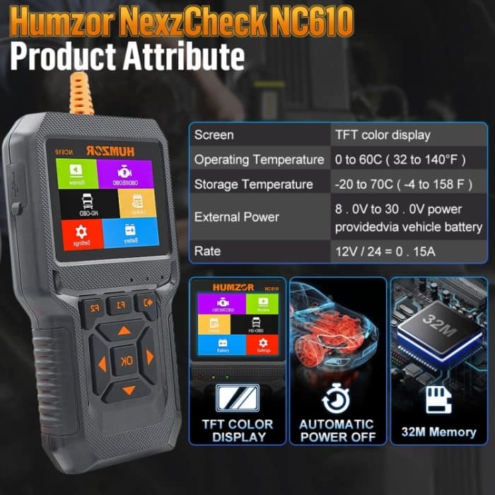 HUMZOR NexzCheck NC610 Auto-/LKW-Codeleser, OBD2-Diagnose-Scan-Tool – Bild 10