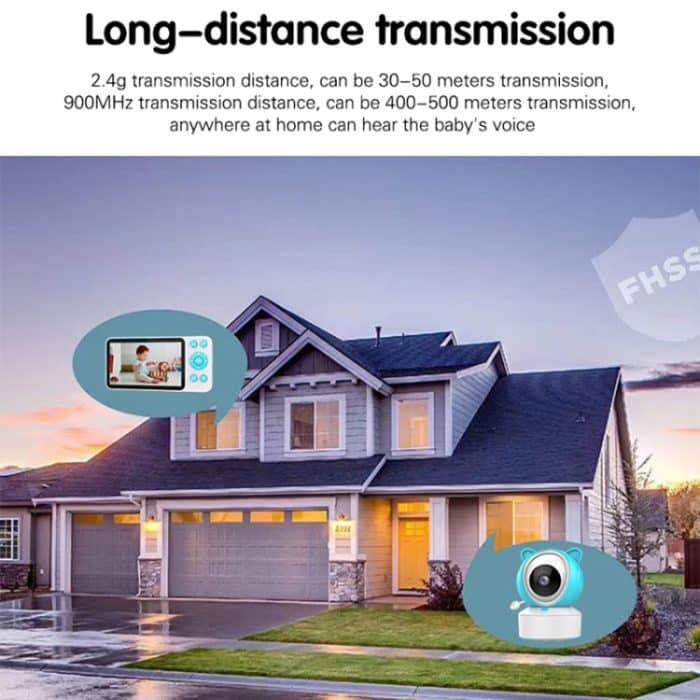 YE9-C1 5 Zoll Dual Mode 2,4G + 915M Video Nachtsicht Baby Monitor Überwachungskamera, YE9-C1 (US Plug), YE9-C1 (EU Plug) – Bild 6