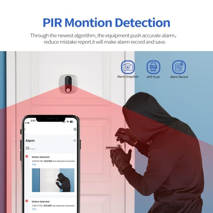 ESCAM C85 1080P 4,3 Zoll Smart WIFI Digitaler Türspion unterstützt Weitwinkel-PIR & Nachtsicht & Dingdong-Foto, C85 – Bild 6