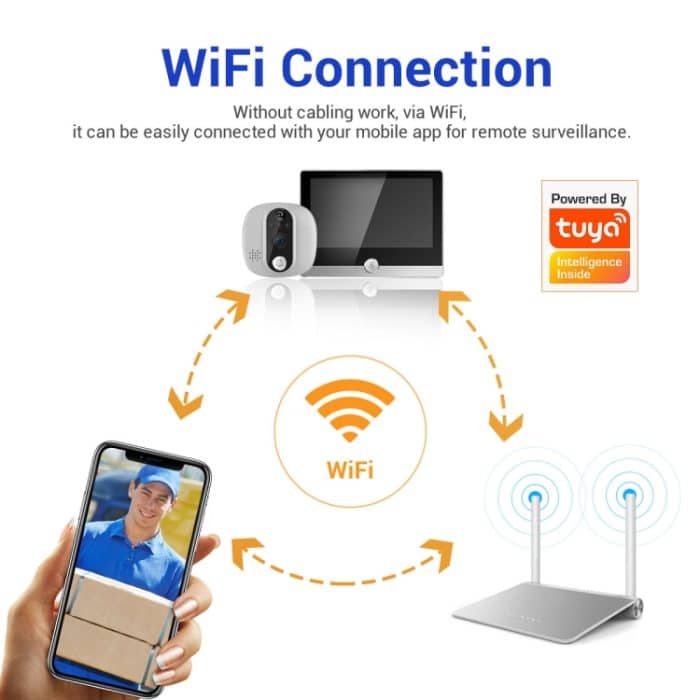 ESCAM C85 1080P 4,3 Zoll Smart WIFI Digitaler Türspion unterstützt Weitwinkel-PIR & Nachtsicht & Dingdong-Foto, C85 – Bild 10