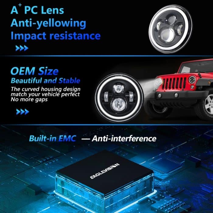 C0090 7 Zoll Auto bunter runder Angel Eye Scheinwerfer – Bild 5