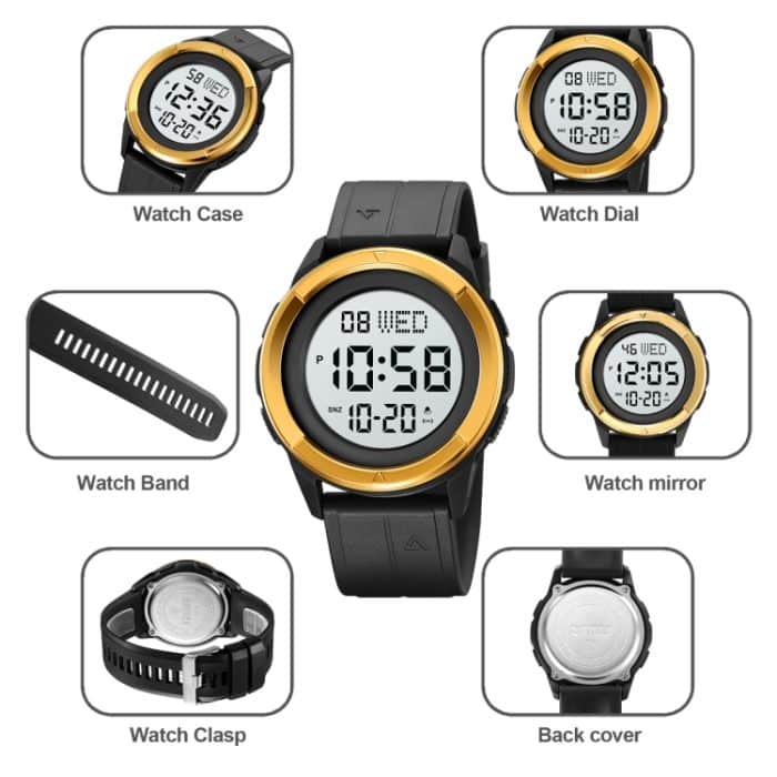 SKMEI 2047 Multifunktionale Herren 50M wasserdichte Sport-Digitalarmbanduhr – Bild 2