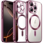 Magnetische, transparente, galvanisierte TPU-Telefonhülle, For iPhone 16 Pro Max, For iPhone 16 Pro, For iPhone 16, For iPhone 15 Pro Max