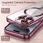 Magnetische, transparente, galvanisierte TPU-Telefonhülle, For iPhone 16 Pro Max, For iPhone 16 Pro, For iPhone 16, For iPhone 15 Pro Max – Bild 4
