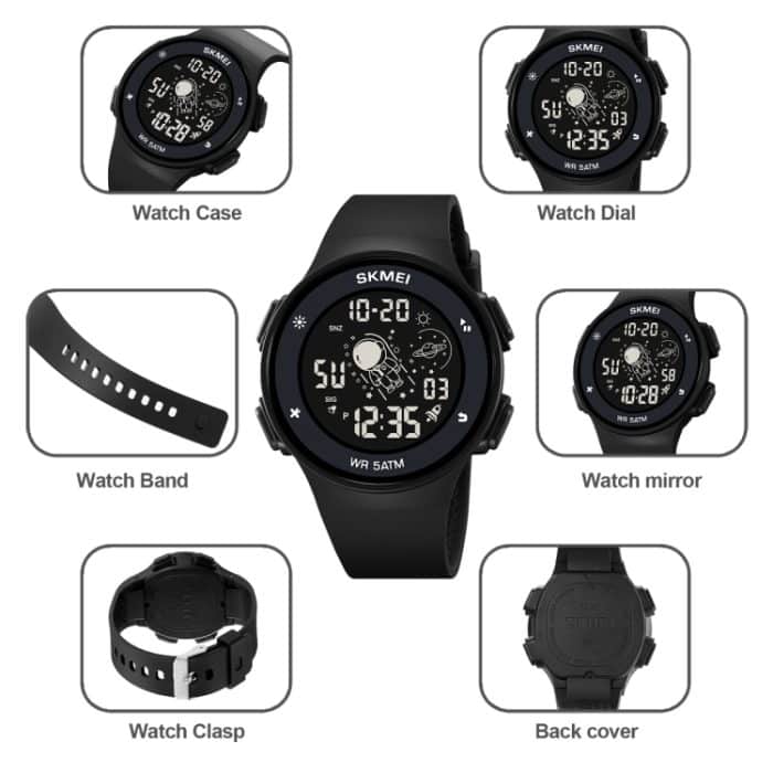 SKMEI 2068 Multifunktionale Herren-Digital-Armbanduhr, 50 m wasserdicht, nachtleuchtend, für Sport – Bild 2