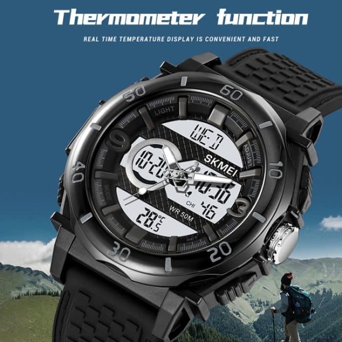 SKMEI 2098 Multifunktionale Herren-Armbanduhr mit 50 m wasserdichtem Thermometer und Dual-Display – Bild 5