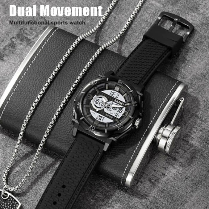SKMEI 2098 Multifunktionale Herren-Armbanduhr mit 50 m wasserdichtem Thermometer und Dual-Display – Bild 6