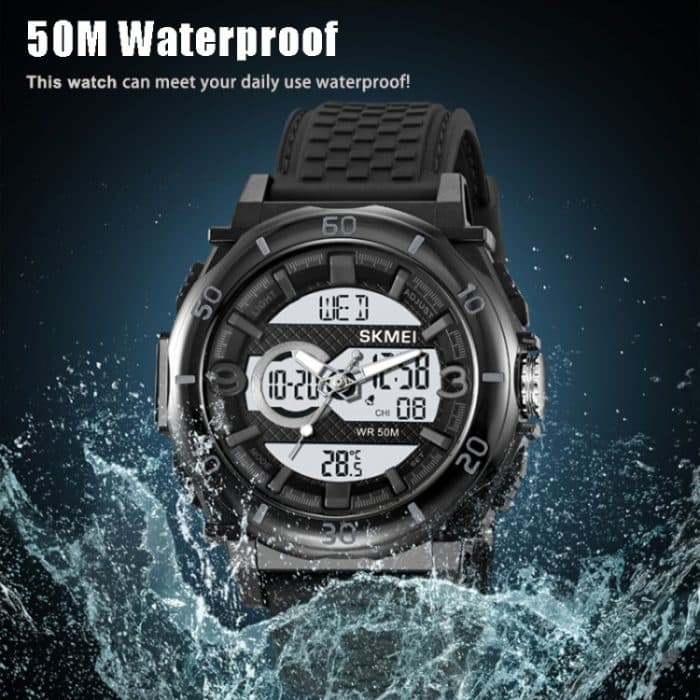 SKMEI 2098 Multifunktionale Herren-Armbanduhr mit 50 m wasserdichtem Thermometer und Dual-Display – Bild 7