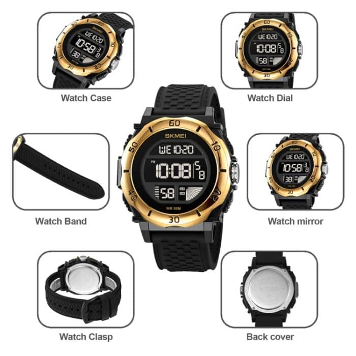 SKMEI 2099 Multifunktionale Herren Outdoor 50M wasserdichte leuchtende digitale Armbanduhr – Bild 2