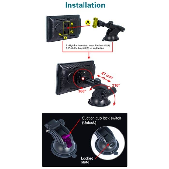 X70-1 Auto 7 Zoll IPS Tragbarer Smart-Bildschirm Drahtlose Bildschirmprojektion Carplay Android Auto, without Reversing Camera – Bild 6