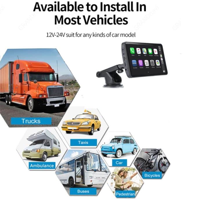 X70-1 Auto 7 Zoll IPS Tragbarer Smart-Bildschirm Drahtlose Bildschirmprojektion Carplay Android Auto, without Reversing Camera – Bild 7