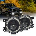 Y4 4 Zoll 1 Paar Lichtleiter Doppellinsen-Nebelscheinwerfer, For Jeep Wrangler JK 2 Door 2007-2015 – Bild 4