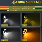 Y4 4 Zoll 1 Paar Lichtleiter Doppellinsen-Nebelscheinwerfer, For Jeep Wrangler JK 2 Door 2007-2015 – Bild 5