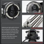 Y4 4 Zoll 1 Paar Lichtleiter Doppellinsen-Nebelscheinwerfer, For Jeep Wrangler JK 2 Door 2007-2015 – Bild 8