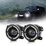 Y5 4 Zoll 1 Paar Lichtleiter Einzellinsen-Nebelscheinwerfer, For Jeep Wrangler JK 2 Door 2007-2015 – Bild 2