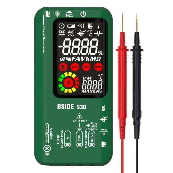 EDA005756701A.jpg BSIDE S30 Intelligentes Farbdisplay-Infrarot-Temperaturmess-Multimeter, S30 (Green), S30 (Red), S30 (Black) – Bild 1