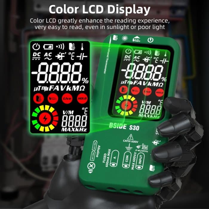 BSIDE S30 Intelligentes Farbdisplay-Infrarot-Temperaturmess-Multimeter, S30 (Green), S30 (Red), S30 (Black) – Bild 8