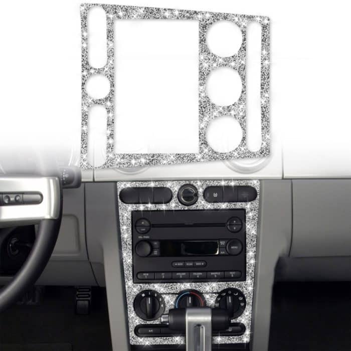 EDA0057710.jpg Für Ford Mustang 2005–2009, Auto-Klimaanlage, Bedienfeld, Diamant-dekorativer Aufkleber, linker Antrieb – Bild 1