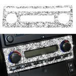 Für Chevrolet Corvette C6 2005–2013, Auto-Klimaanlage, Knopf, Diamant, dekorativer Aufkleber, linker Antrieb