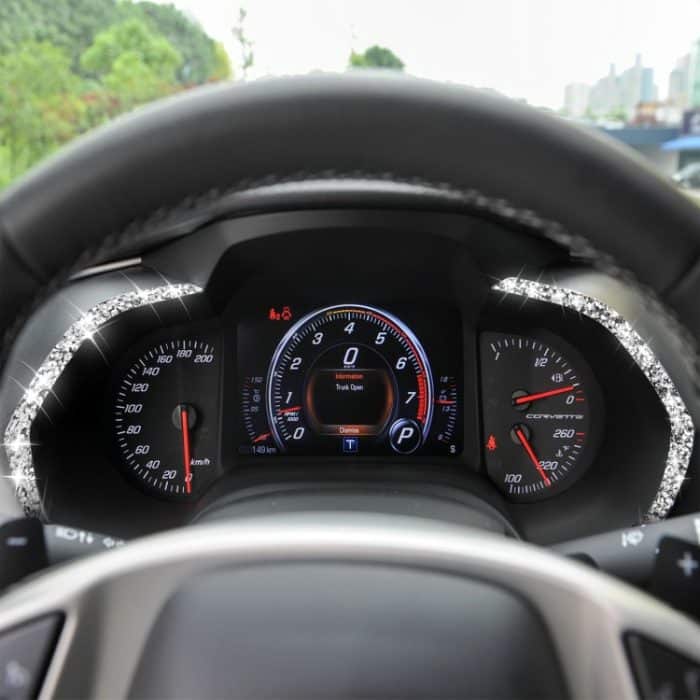 Für Chevrolet Corvette C7 2014–2019, 2-in-1-Armaturenbrett-Rahmen, Diamant-dekorativer Aufkleber, linker Antrieb – Bild 6